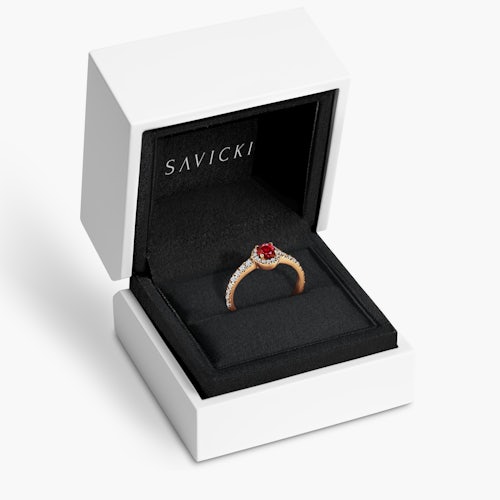 Pierścionek zaręczynowy This is Love: złoty, rubin